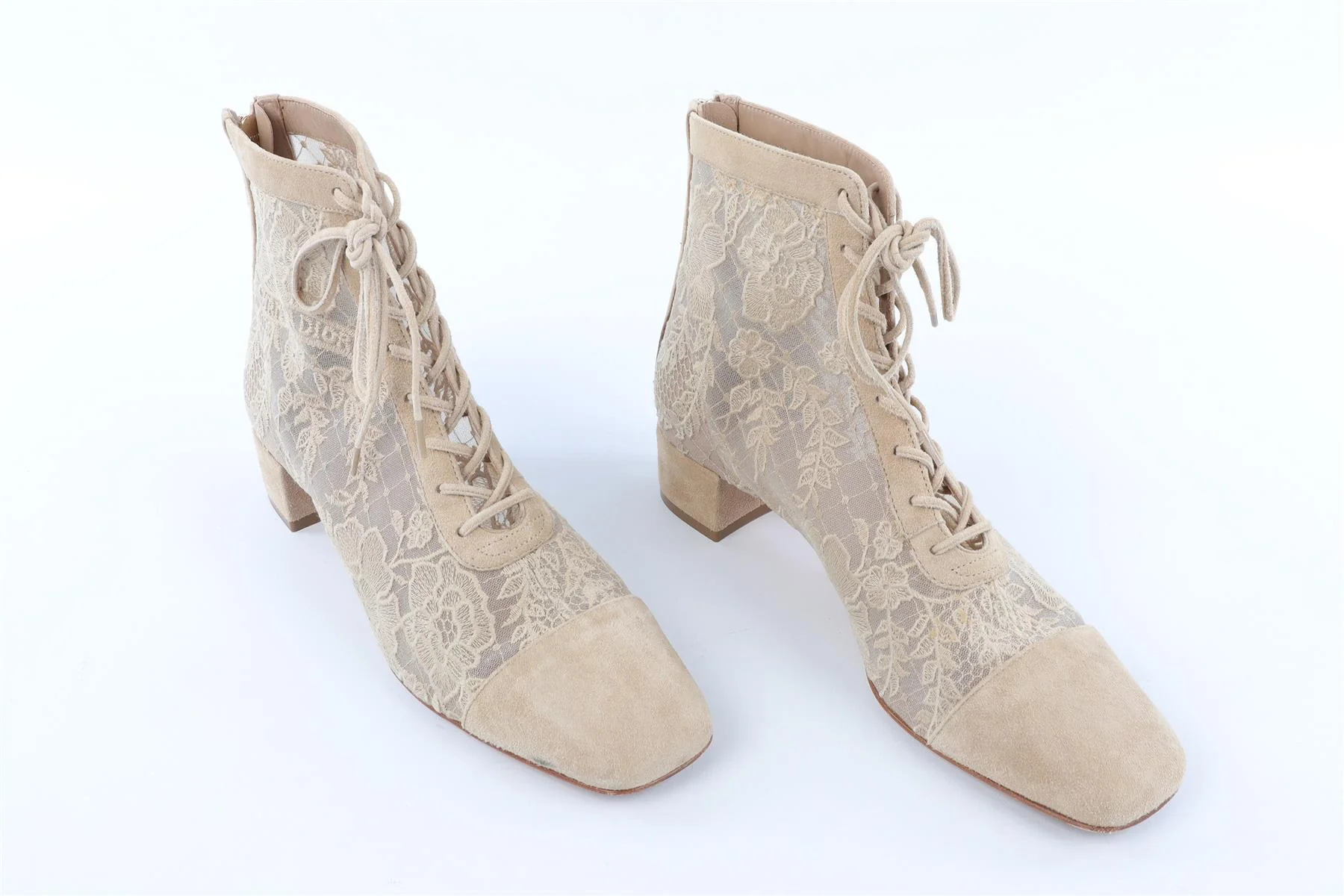 CHRISTIAN DIOR BEIGE NAUGHTILY-D SUEDE ANKLE BOOTS EU 38 UK 5 US 8 - Image 5
