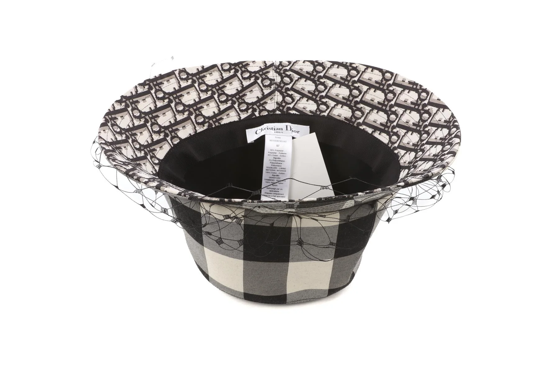 CHRISTIAN DIOR BLACK COTTON BUCKET HAT 57CM - Image 8