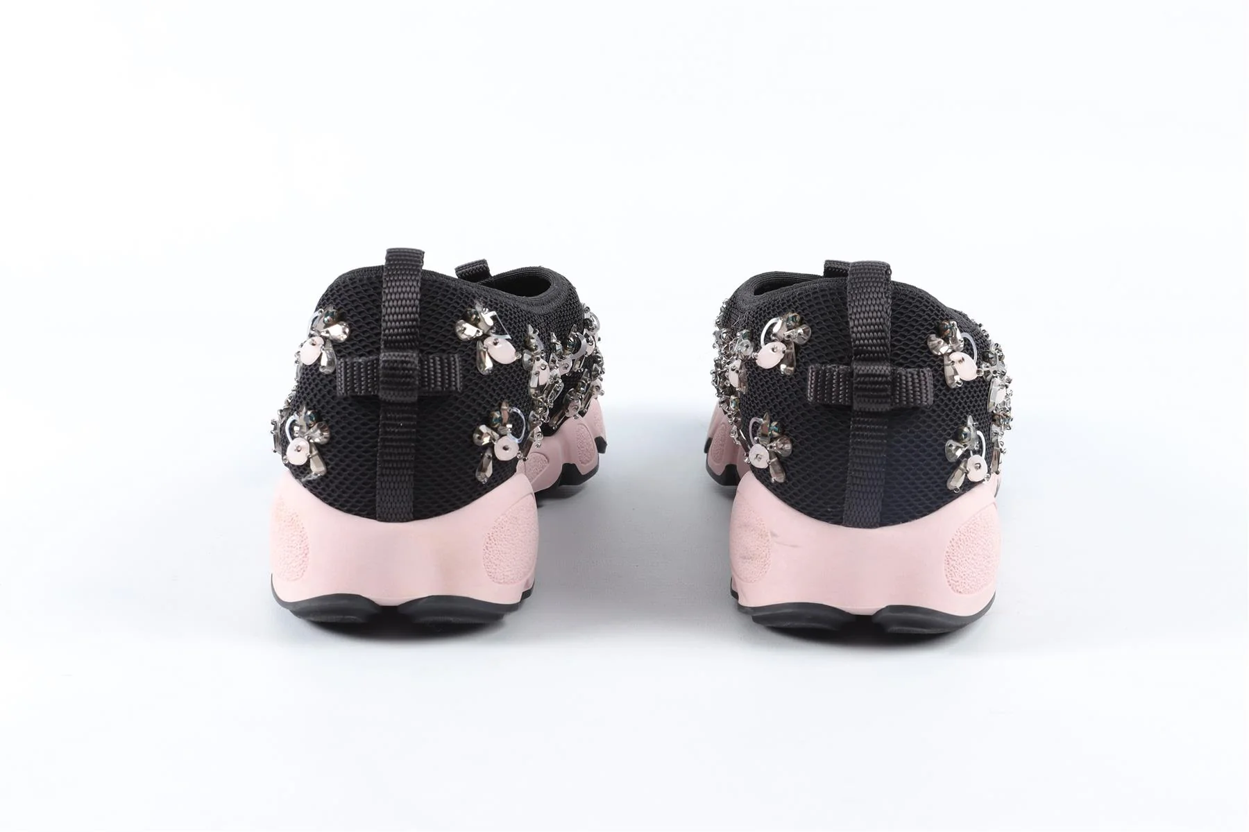 CHRISTIAN DIOR BLACK CRYSTAL AND MESH SNEAKERS EU 38 UK 5 US 8 - Image 5