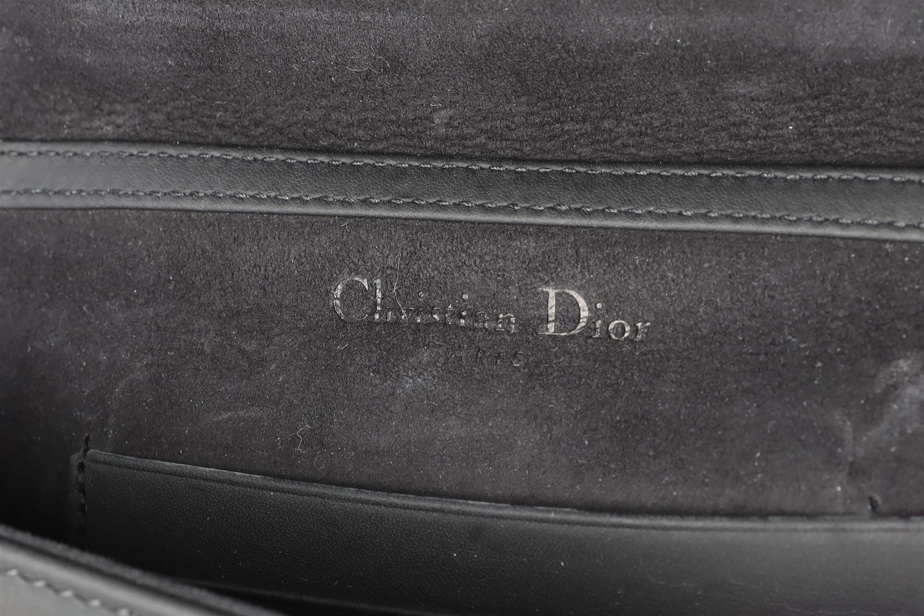 CHRISTIAN DIOR BLACK DIORAMA ULTRAMATTE LEATHER CLUTCH WITH CHAIN - Image 10
