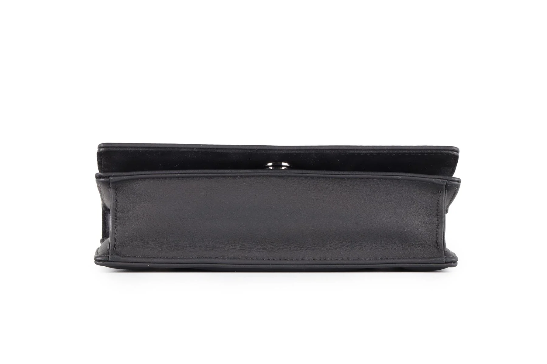 CHRISTIAN DIOR BLACK DIORAMA ULTRAMATTE LEATHER CLUTCH WITH CHAIN - Image 8