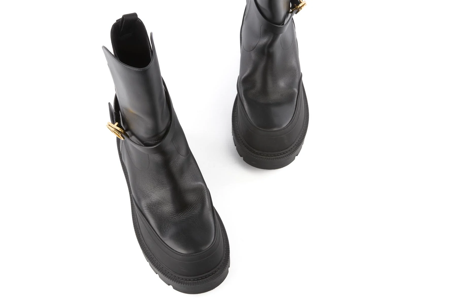 CHRISTIAN DIOR BLACK EMPREINTE LEATHER ANKLE BOOTS EU 38.5 UK 5.5 US 8.5 - Image 4