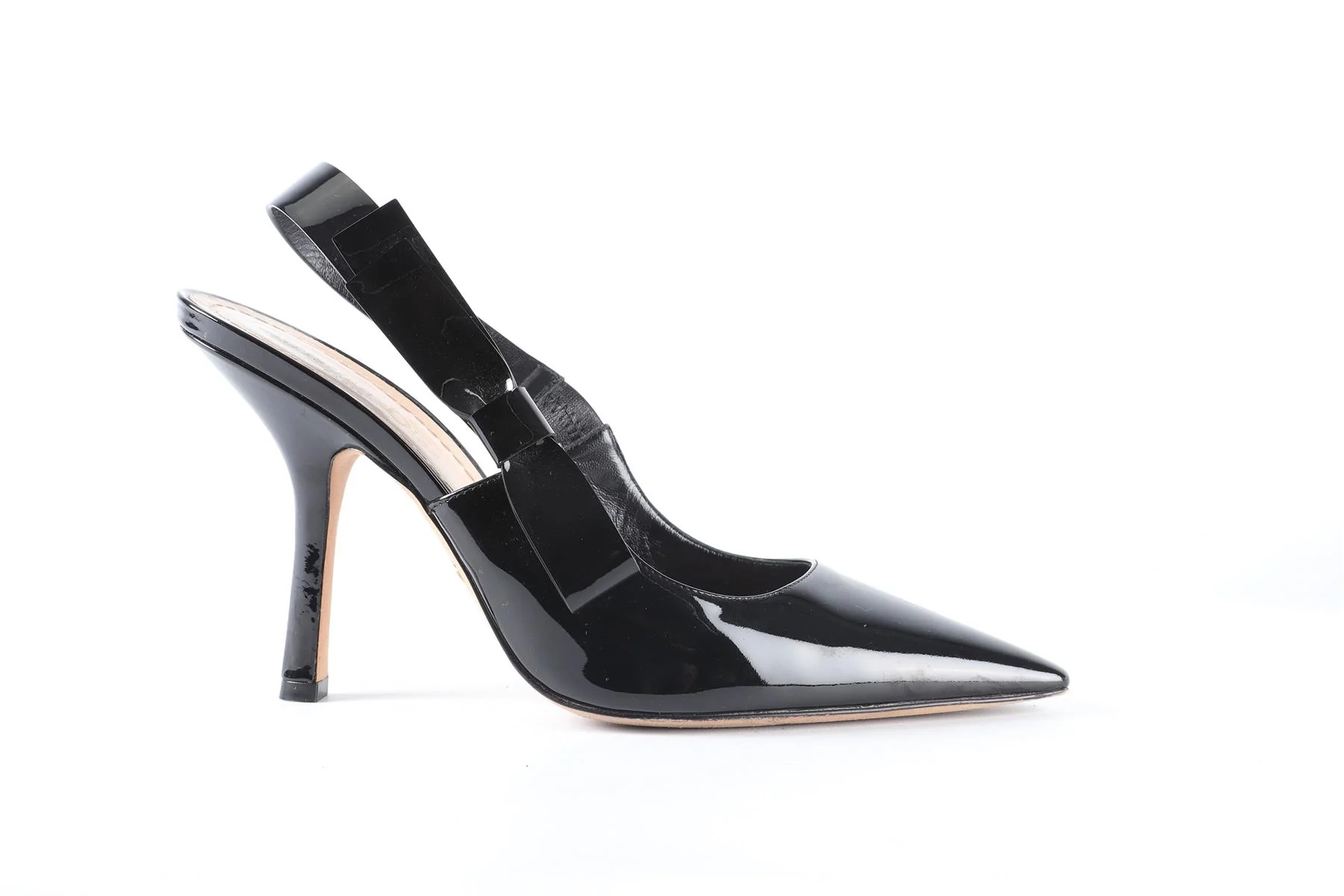 CHRISTIAN DIOR BLACK J'ADIOR LEATHER SLINGBACK PUMPS EU 39 UK 6 US 9 - Image 2