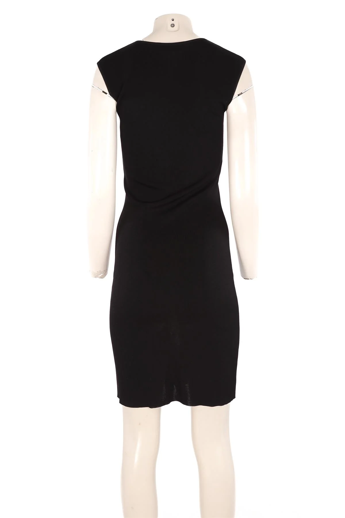 CHRISTIAN DIOR BLACK KNIT MIDI DRESS SMALL - Image 4