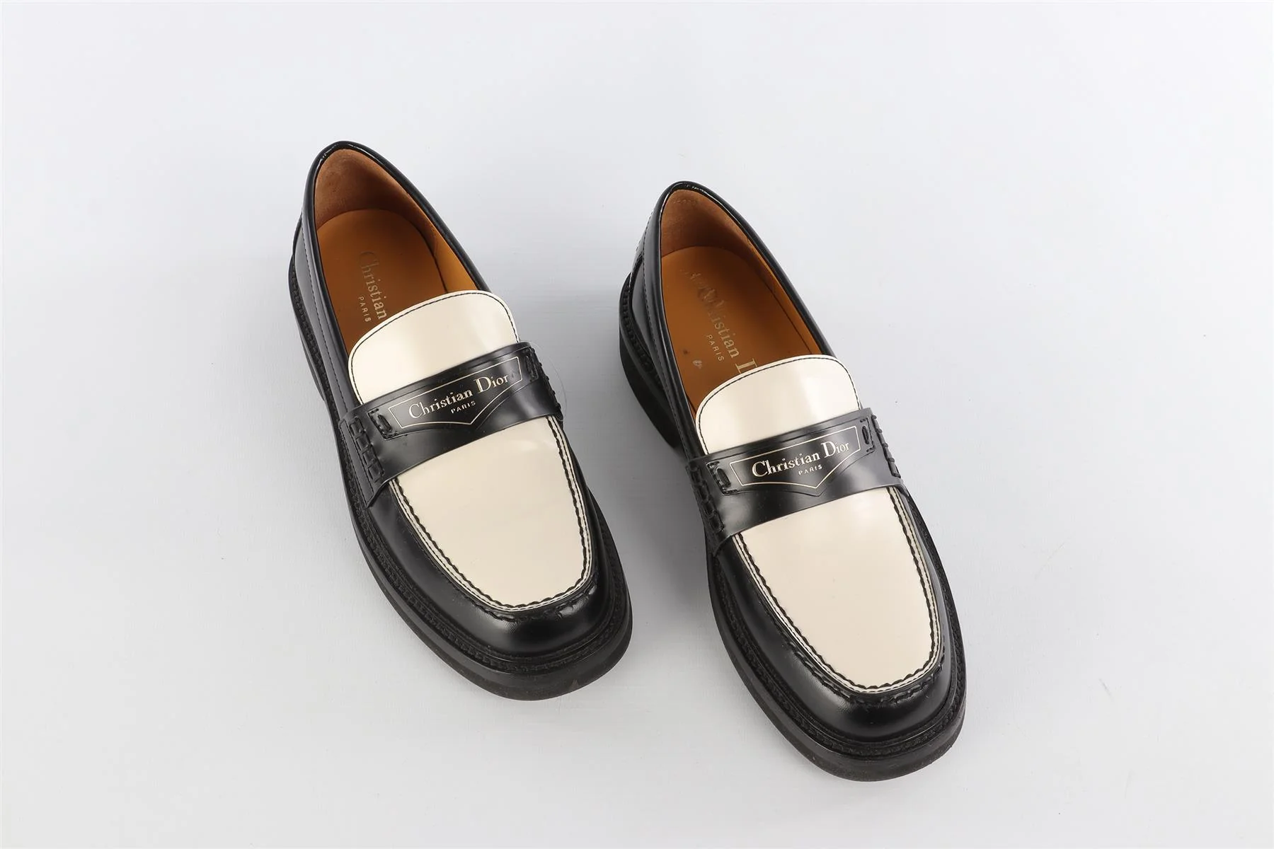 CHRISTIAN DIOR BLACK LEATHER LOAFERS EU 37 UK 4 US 6.5 - Image 4
