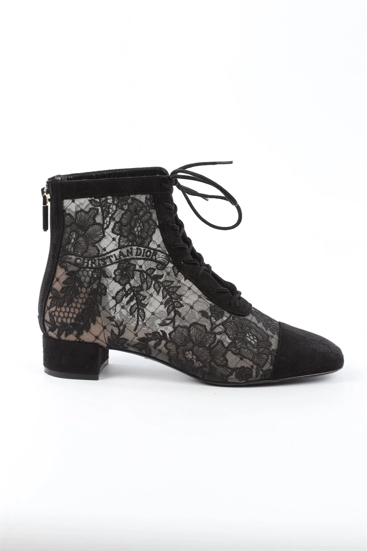 CHRISTIAN DIOR BLACK NAUGHTILY-D SUEDE ANKLE BOOTS EU 37.5 UK 4.5 US 7.5 - Image 2