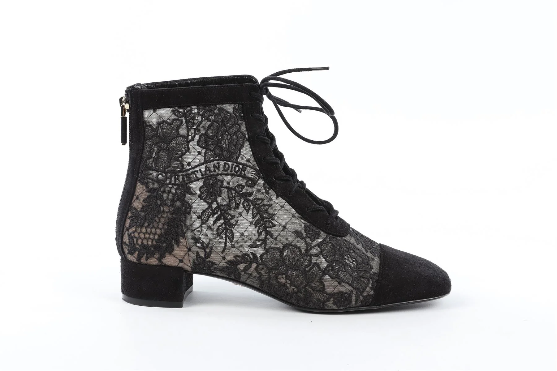 CHRISTIAN DIOR BLACK NAUGHTILY-D SUEDE ANKLE BOOTS EU 37.5 UK 4.5 US 7.5 - Image 3