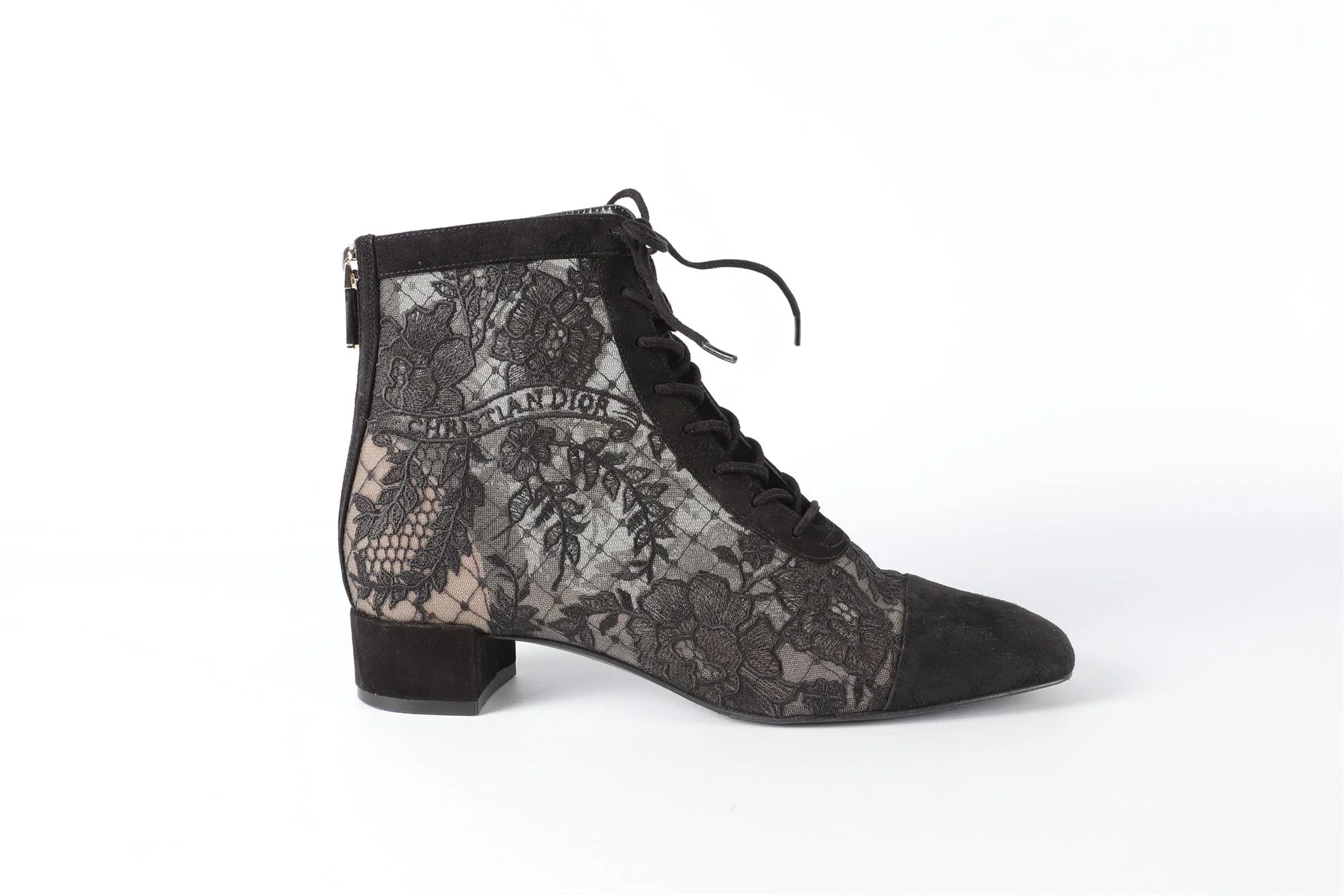 CHRISTIAN DIOR BLACK NAUGHTILY-D SUEDE ANKLE BOOTS EU 38 UK 5 US 8 - Image 2