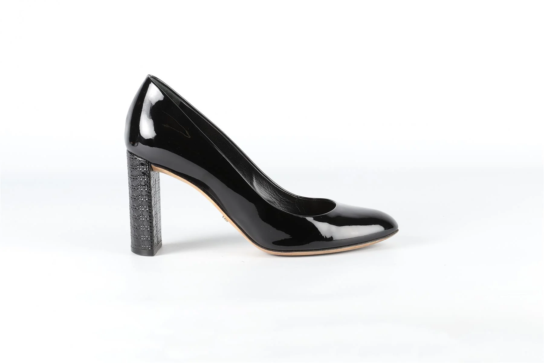 CHRISTIAN DIOR BLACK PATENT LEATHER PUMPS EU 36.5 UK 3.5 US 6.5 - Image 2