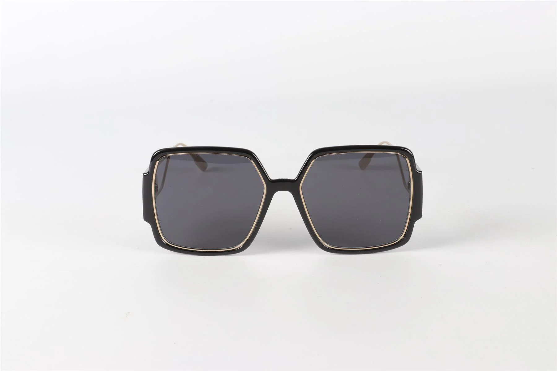 CHRISTIAN DIOR BLACK SQUARE FRAME ACETATE SUNGLASSES - Image 3