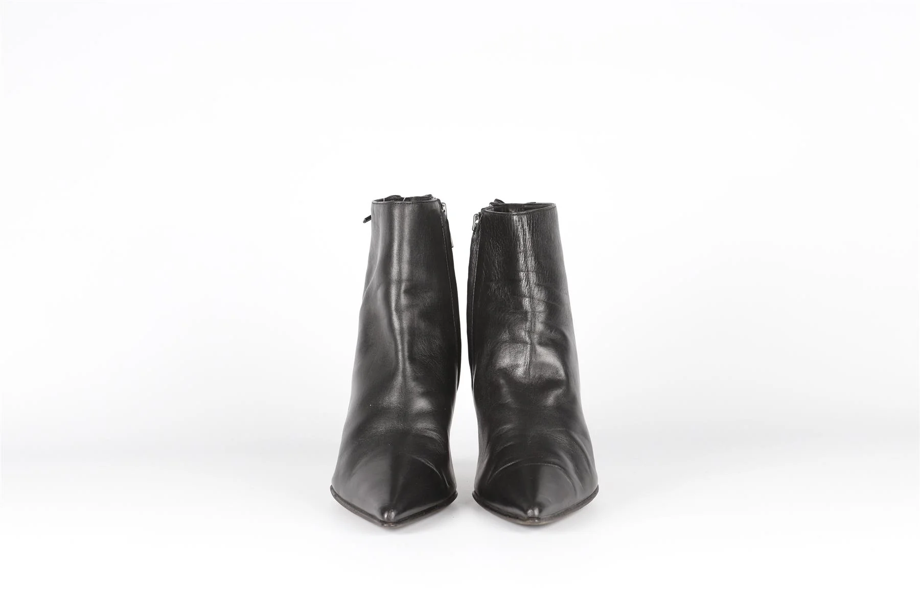 CHRISTIAN DIOR BLACK VINTAGE LEATHER ANKLE BOOTS EU 37 UK 4 US 7 - Image 3