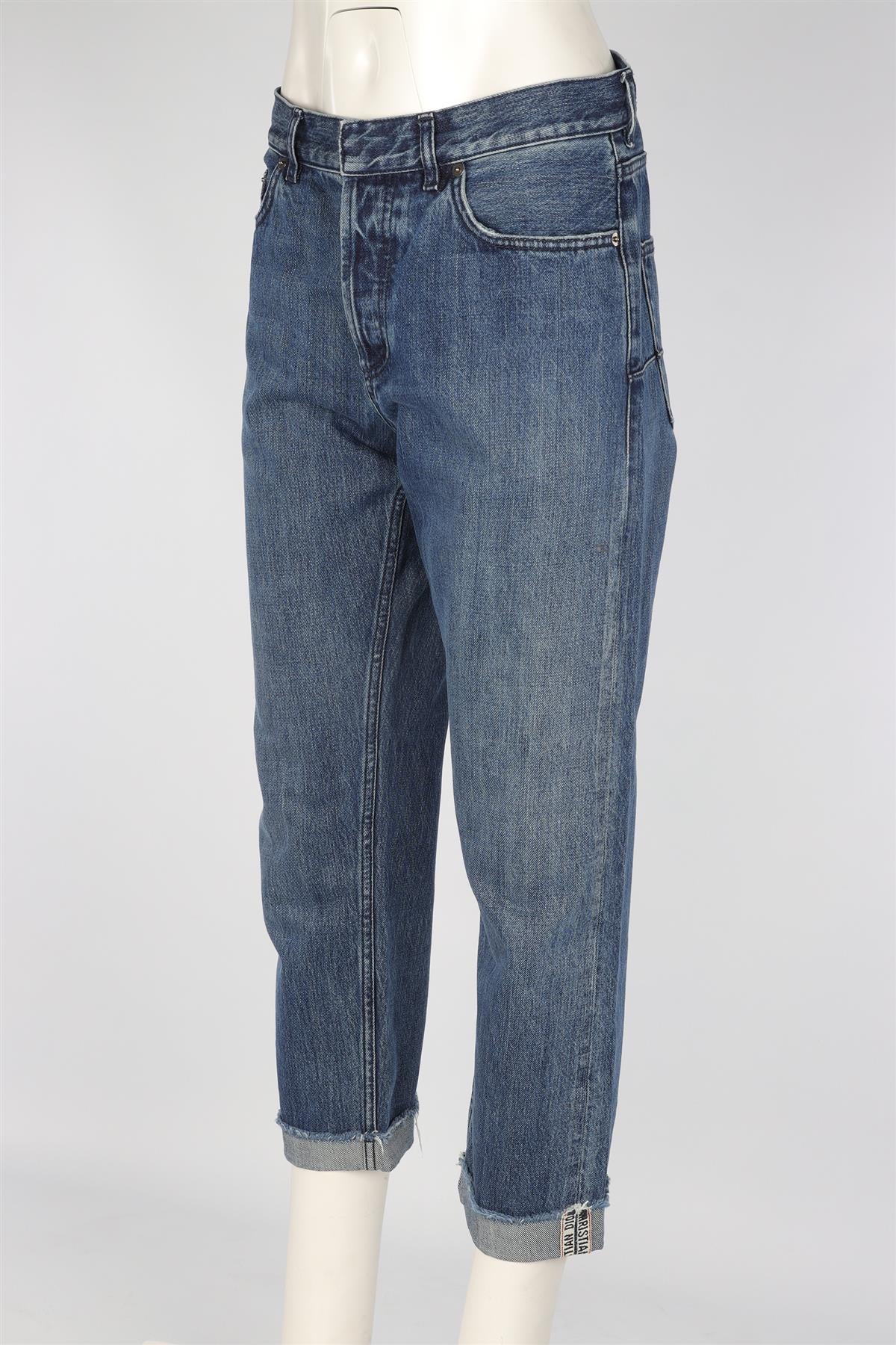 CHRISTIAN DIOR BLUE HIGH RISE STRAIGHT LEG JEANS FR 40 UK 12 - Image 3