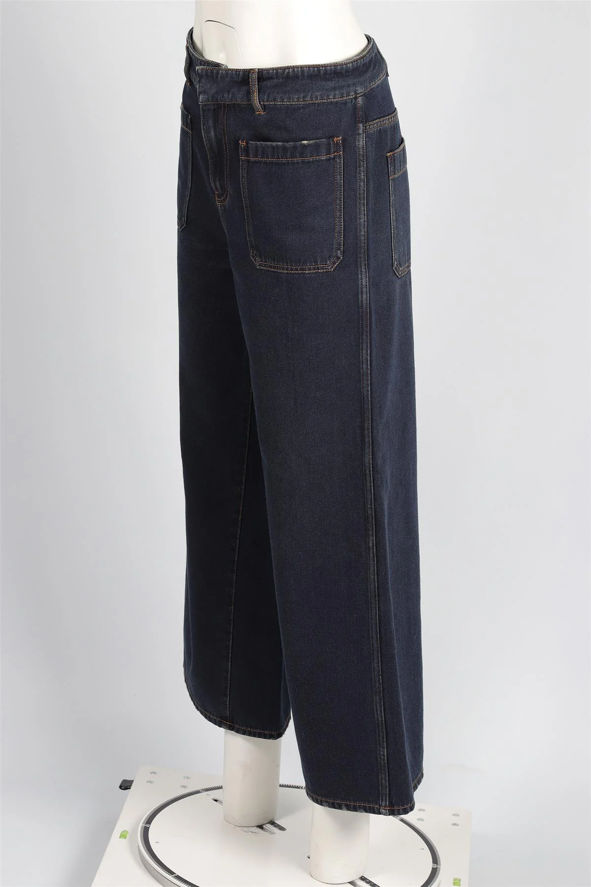 CHRISTIAN DIOR BLUE HIGH RISE WIDE LEG JEANS FR 40 UK 12 - Image 3