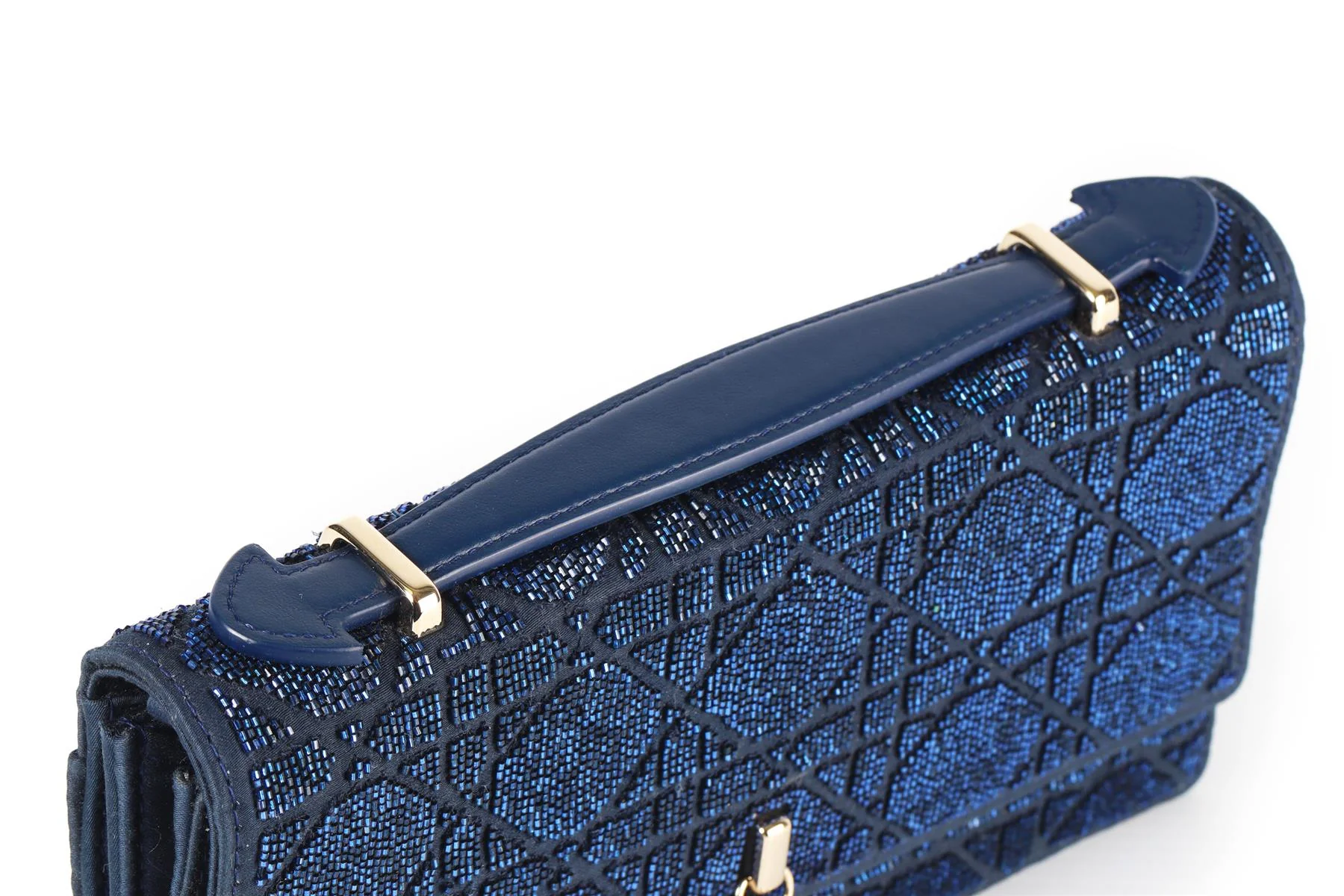 CHRISTIAN DIOR BLUE MY DIOR MINI BEAD AND SATIN CLUTCH - Image 10