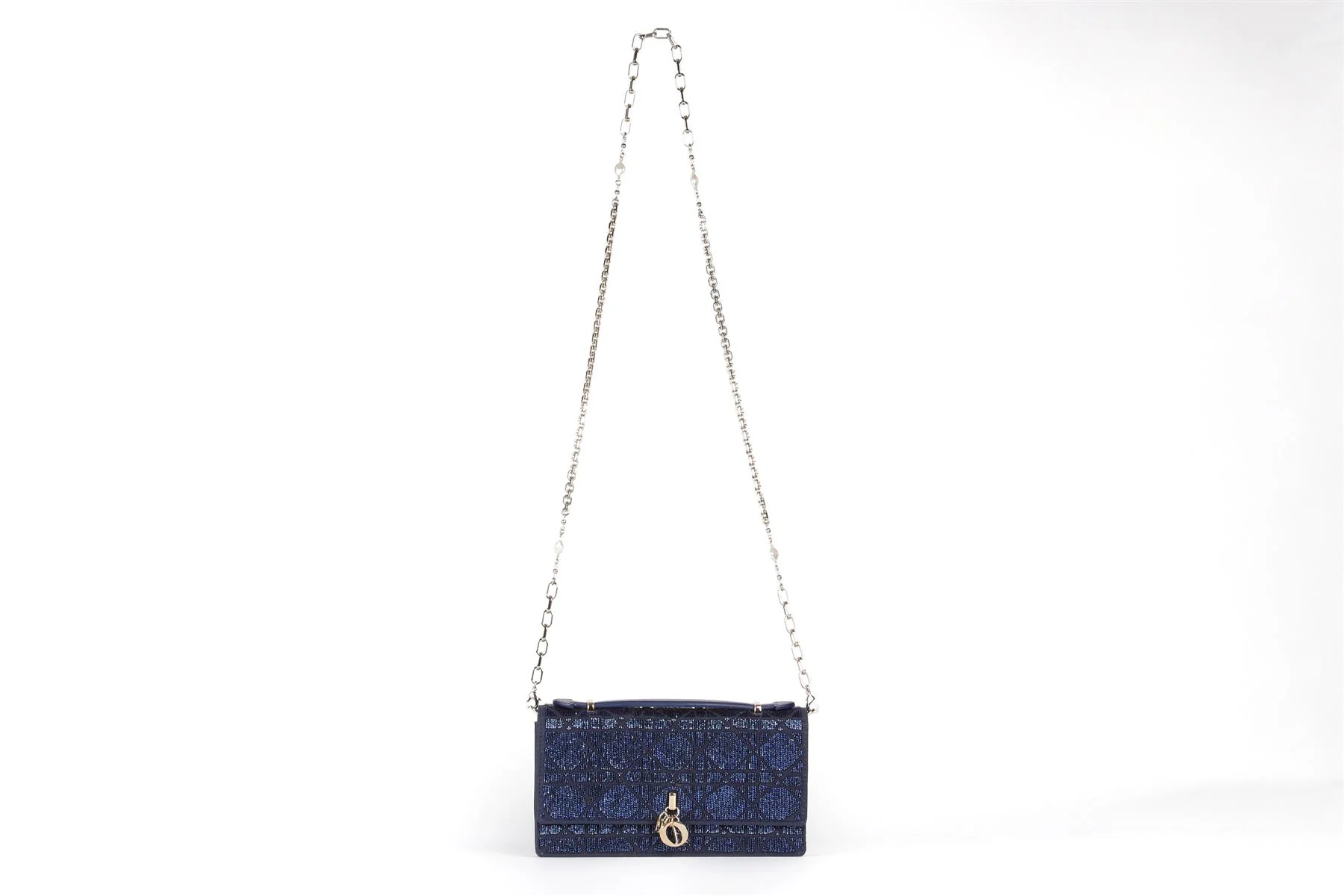 CHRISTIAN DIOR BLUE MY DIOR MINI BEAD AND SATIN CLUTCH - Image 3