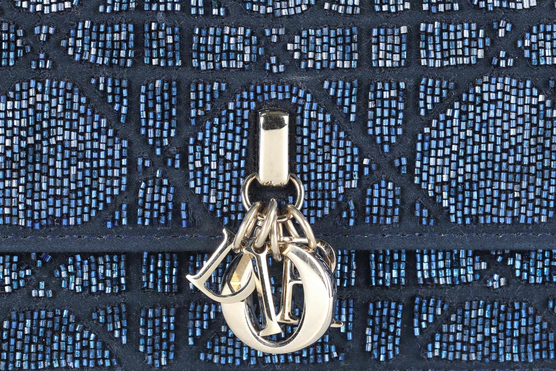 CHRISTIAN DIOR BLUE MY DIOR MINI BEAD AND SATIN CLUTCH - Image 9