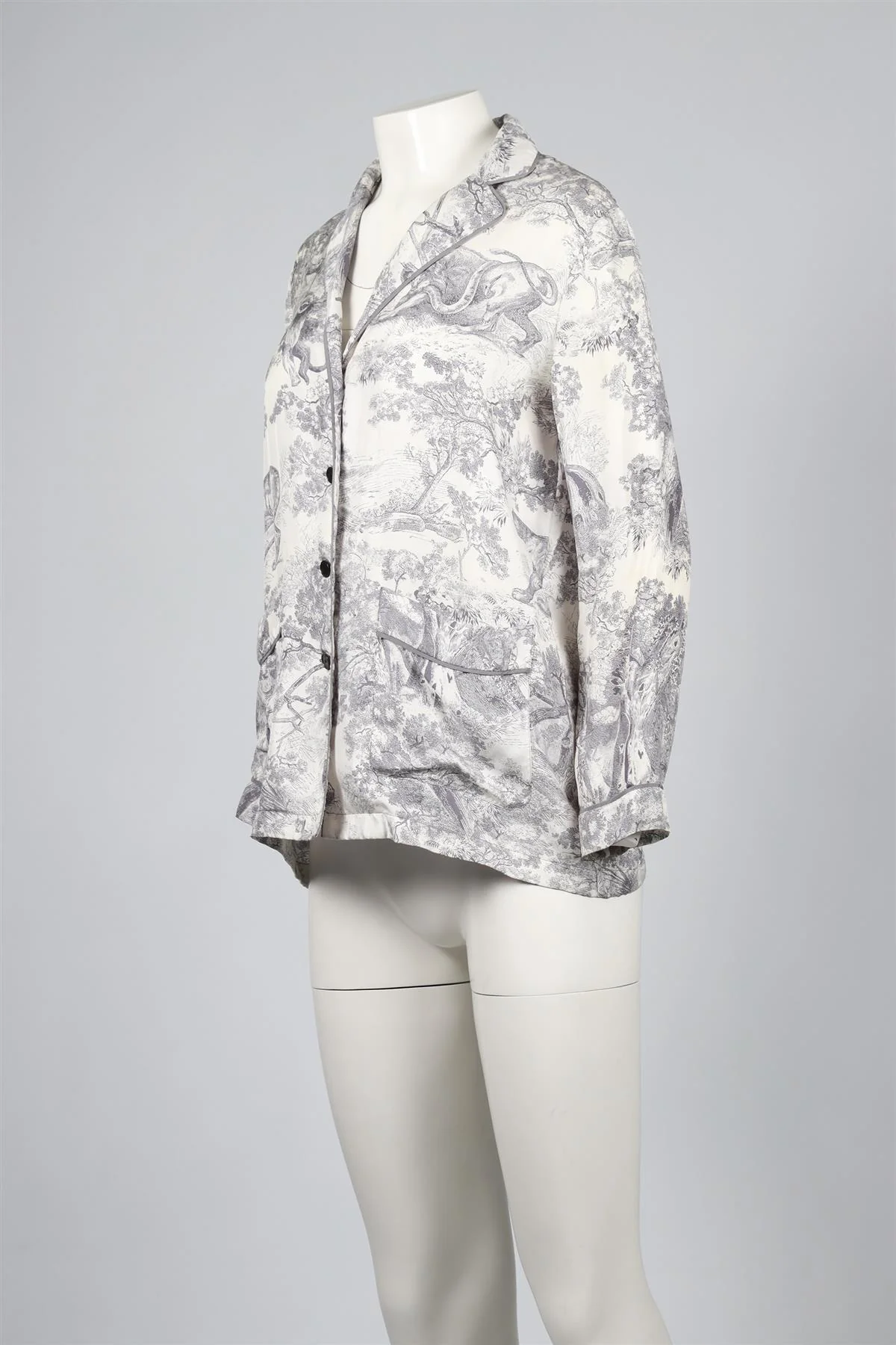 CHRISTIAN DIOR BLUE SILK SHIRT FR 34 UK 6 - Image 3