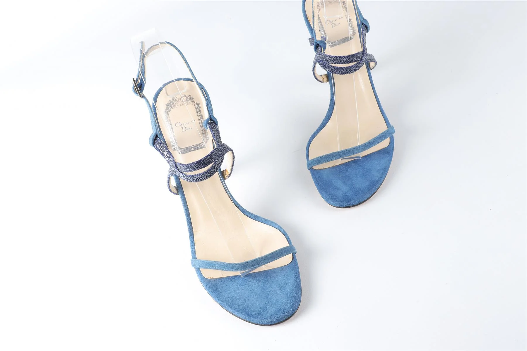 CHRISTIAN DIOR BLUE SUEDE SANDALS EU 36 UK 3 US 6 - Image 4
