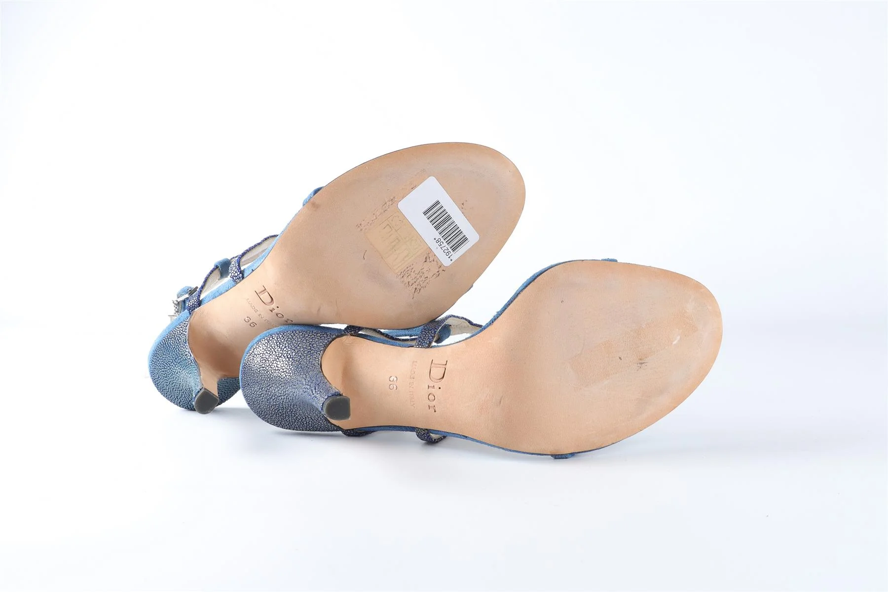 CHRISTIAN DIOR BLUE SUEDE SANDALS EU 36 UK 3 US 6 - Image 6