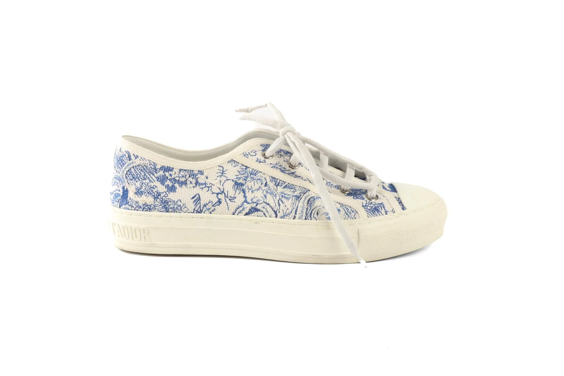 CHRISTIAN DIOR BLUE WALK'N'DIOR CANVAS SNEAKERS EU 39 UK 6 US 9 - Image 2