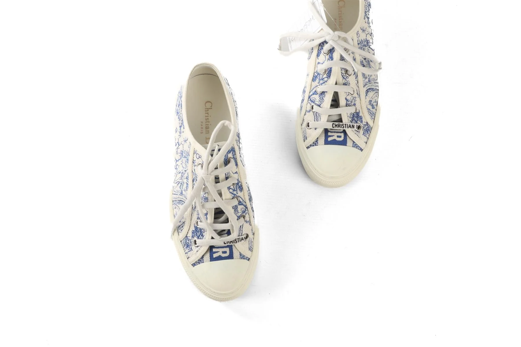 CHRISTIAN DIOR BLUE WALK'N'DIOR CANVAS SNEAKERS EU 39 UK 6 US 9 - Image 4