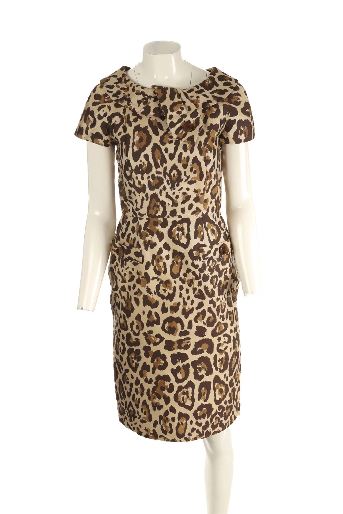 CHRISTIAN DIOR BROWN COTTON MIDI DRESS FR 40 UK 12 - Image 2