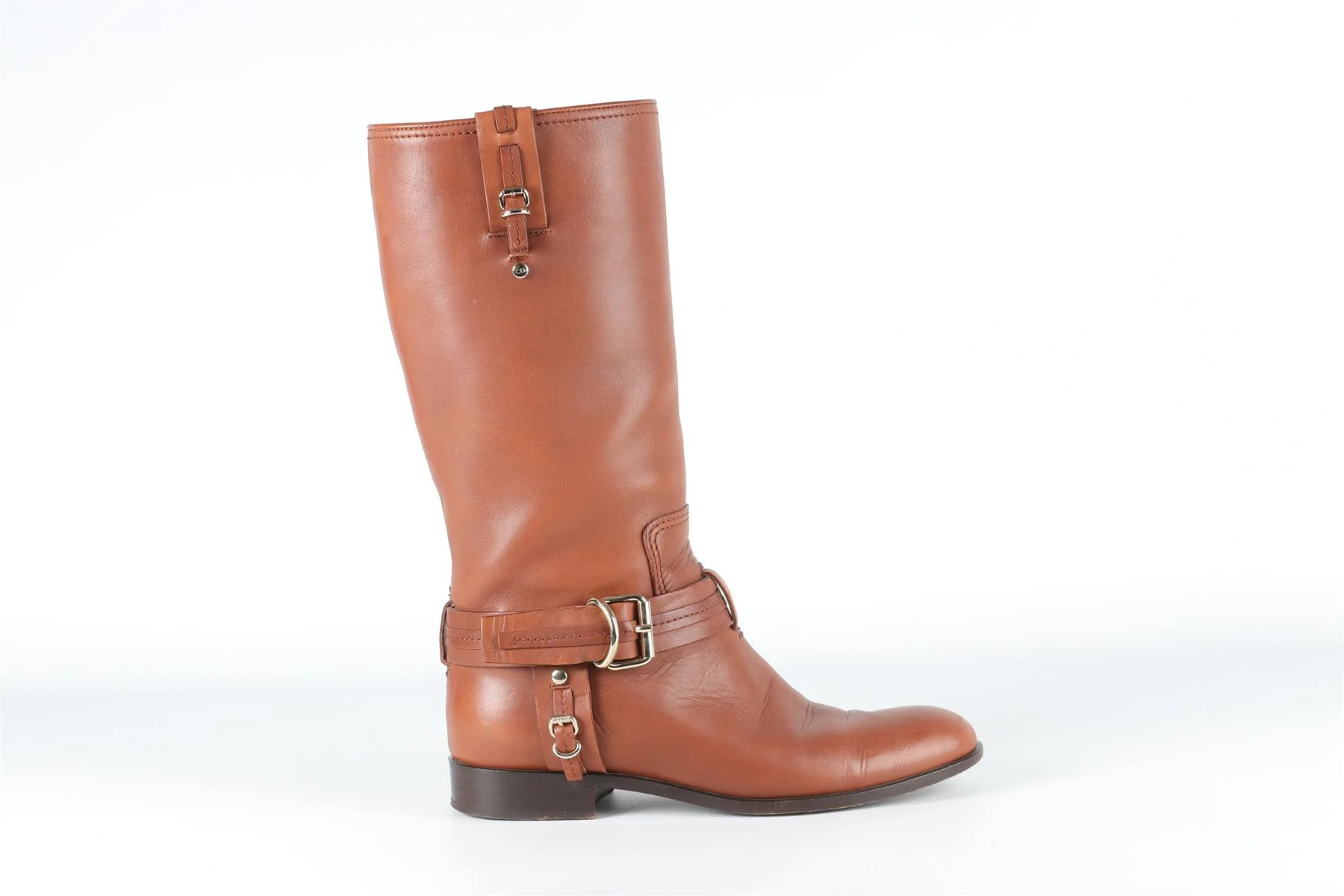 CHRISTIAN DIOR BROWN LEATHER KNEE HIGH BOOTS EU 36 UK 3 US 6 - Image 2