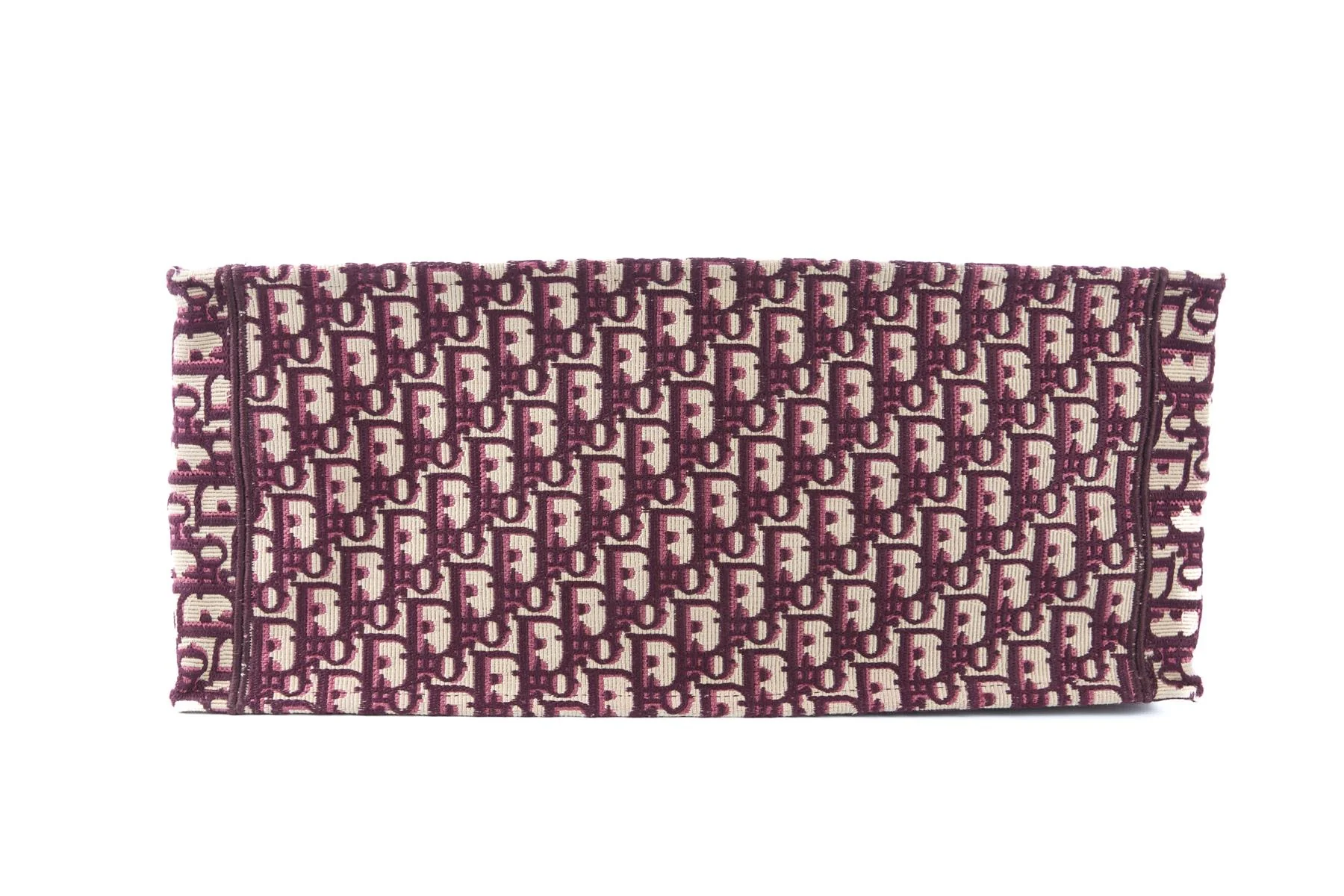 CHRISTIAN DIOR BURGUNDY BOOK LARGE OBLIQUE CANVAS TOTE BAG - Image 7