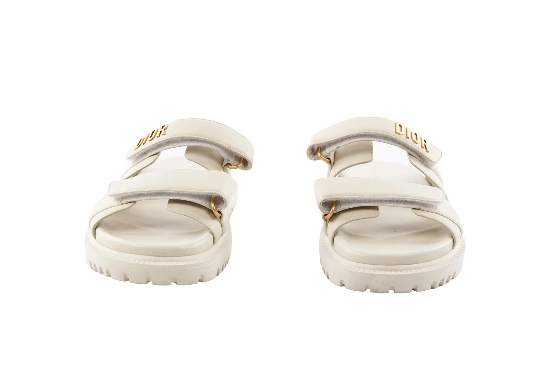 CHRISTIAN DIOR CREAM DIORACT LEATHER SLIDES EU 38 UK 5 US 8 - Image 3