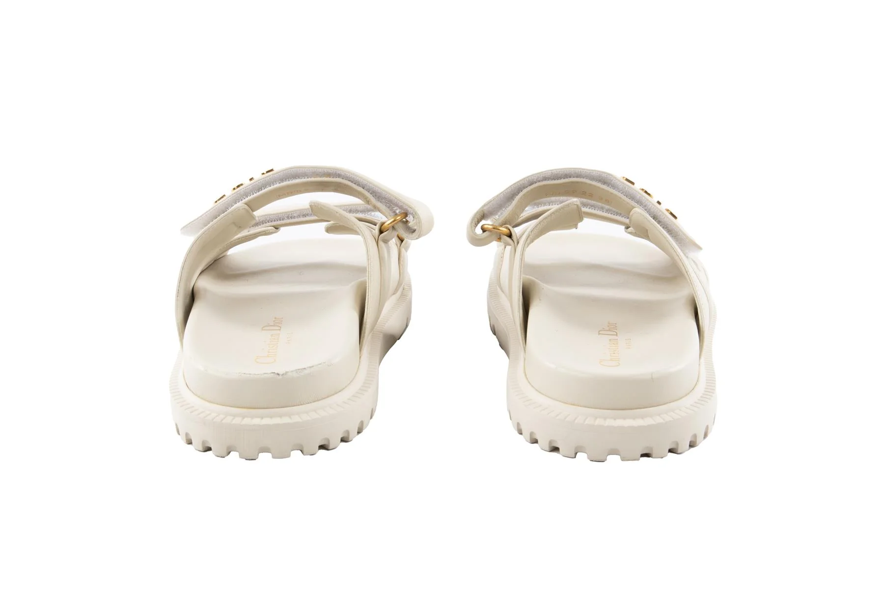 CHRISTIAN DIOR CREAM DIORACT LEATHER SLIDES EU 38 UK 5 US 8 - Image 5