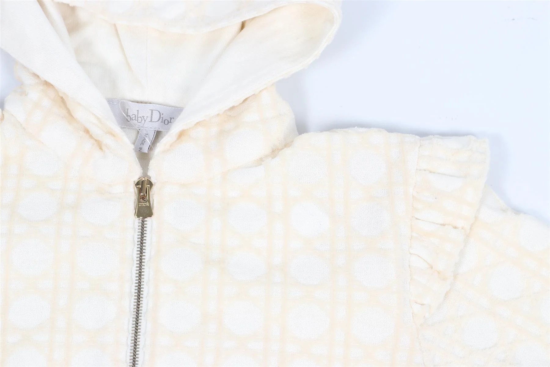 CHRISTIAN DIOR CREAM KIDS GIRLS COTTON HOODIE 24 MONTHS - Image 3