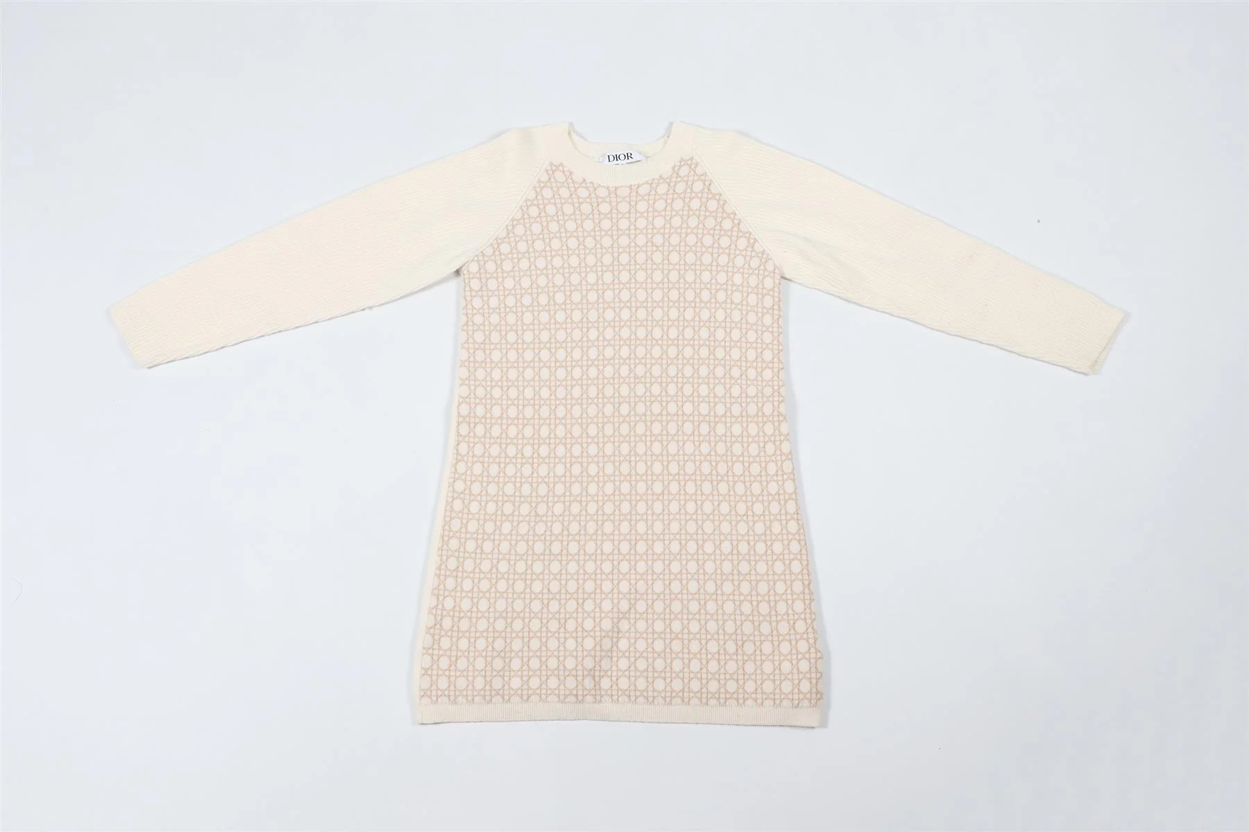 CHRISTIAN DIOR CREAM KIDS GIRLS WOOL DRESS 10 YEARS - Image 7