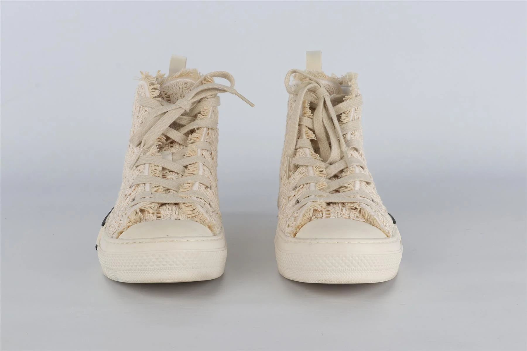 CHRISTIAN DIOR CREAM MEN'S B23 MACRAMÉ SNEAKERS EU 44 UK 10 US 11 - Image 3