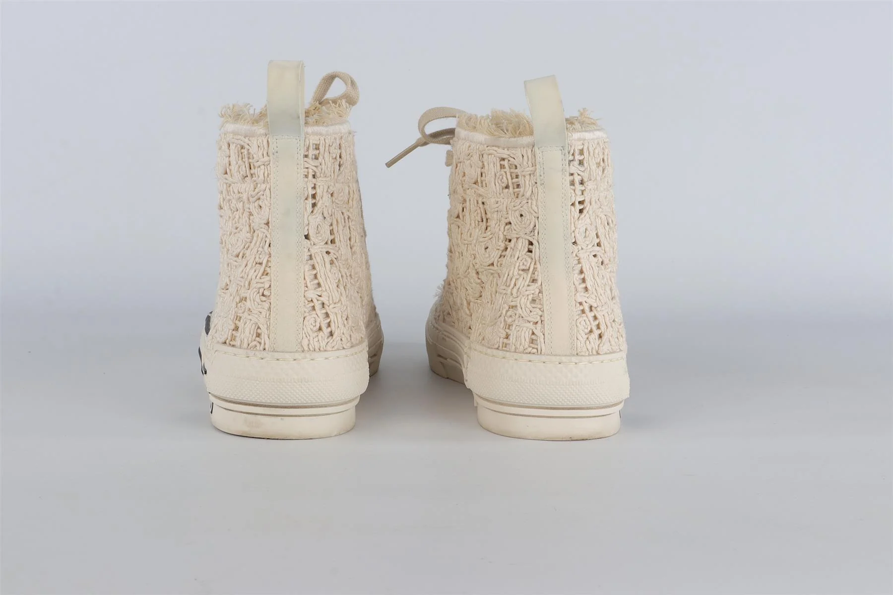 CHRISTIAN DIOR CREAM MEN'S B23 MACRAMÉ SNEAKERS EU 44 UK 10 US 11 - Image 5