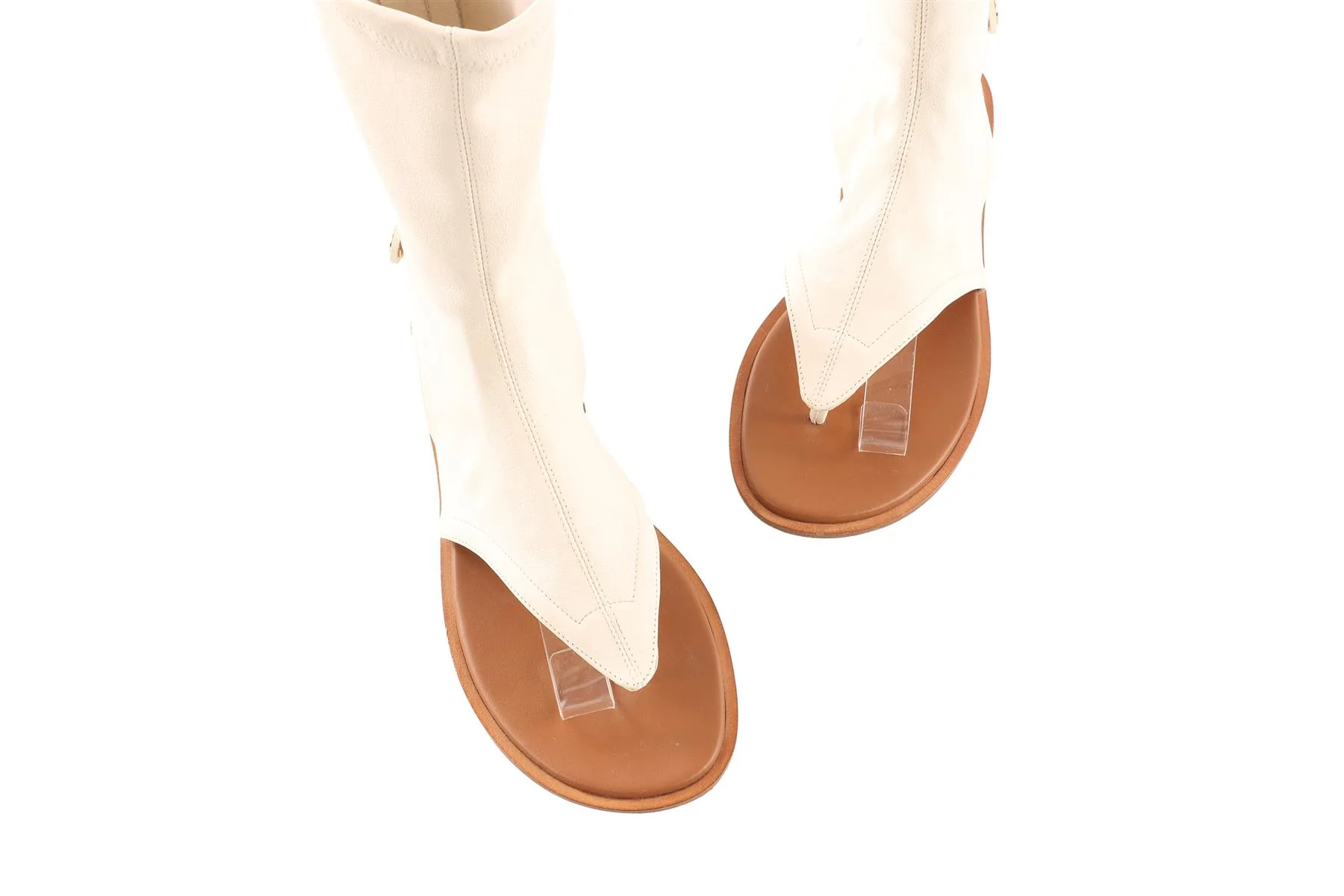 CHRISTIAN DIOR CREAM SPORIT LEATHER THONG SANDALS EU 36 UK 3 US 6 - Image 4