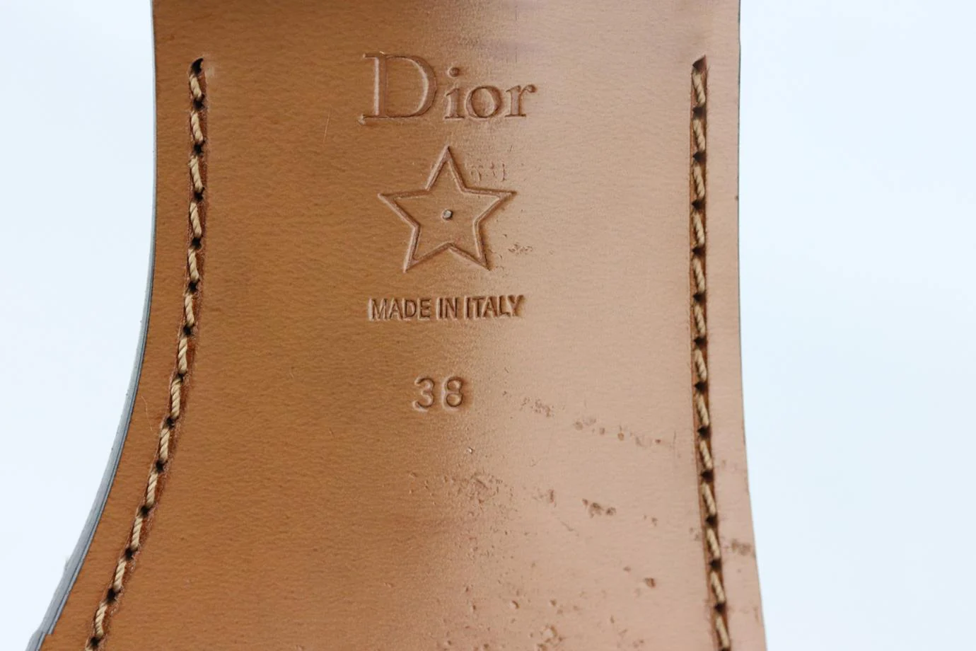 CHRISTIAN DIOR EVOLUTION LOGO EMBELLISHED LEATHER SLIDES EU 38 UK 5 US 8 - Image 6
