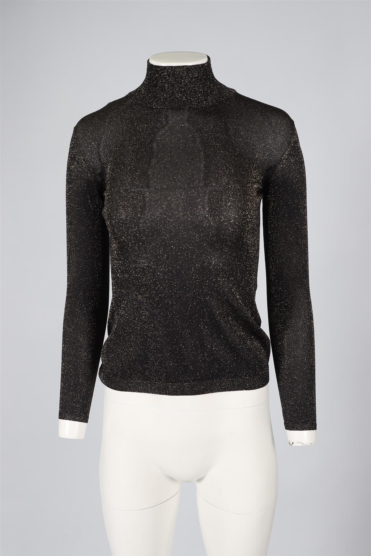 CHRISTIAN DIOR GOLD AND BLACK KNIT SWEATER SMALL - Image 2