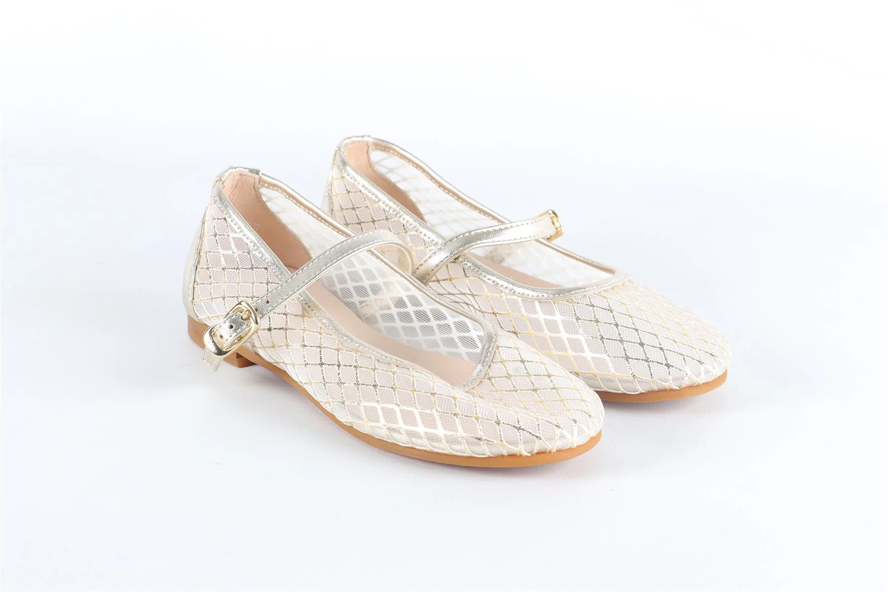 CHRISTIAN DIOR GOLD KIDS GIRLS LEATHER BALLET FLATS EU 27 UK 9 US 10 - Image 2