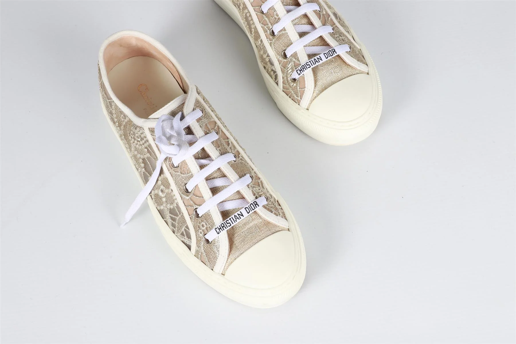 CHRISTIAN DIOR GOLD WALK'N'DIOR MESH SNEAKERS EU 40 UK 7 US 10 - Image 4