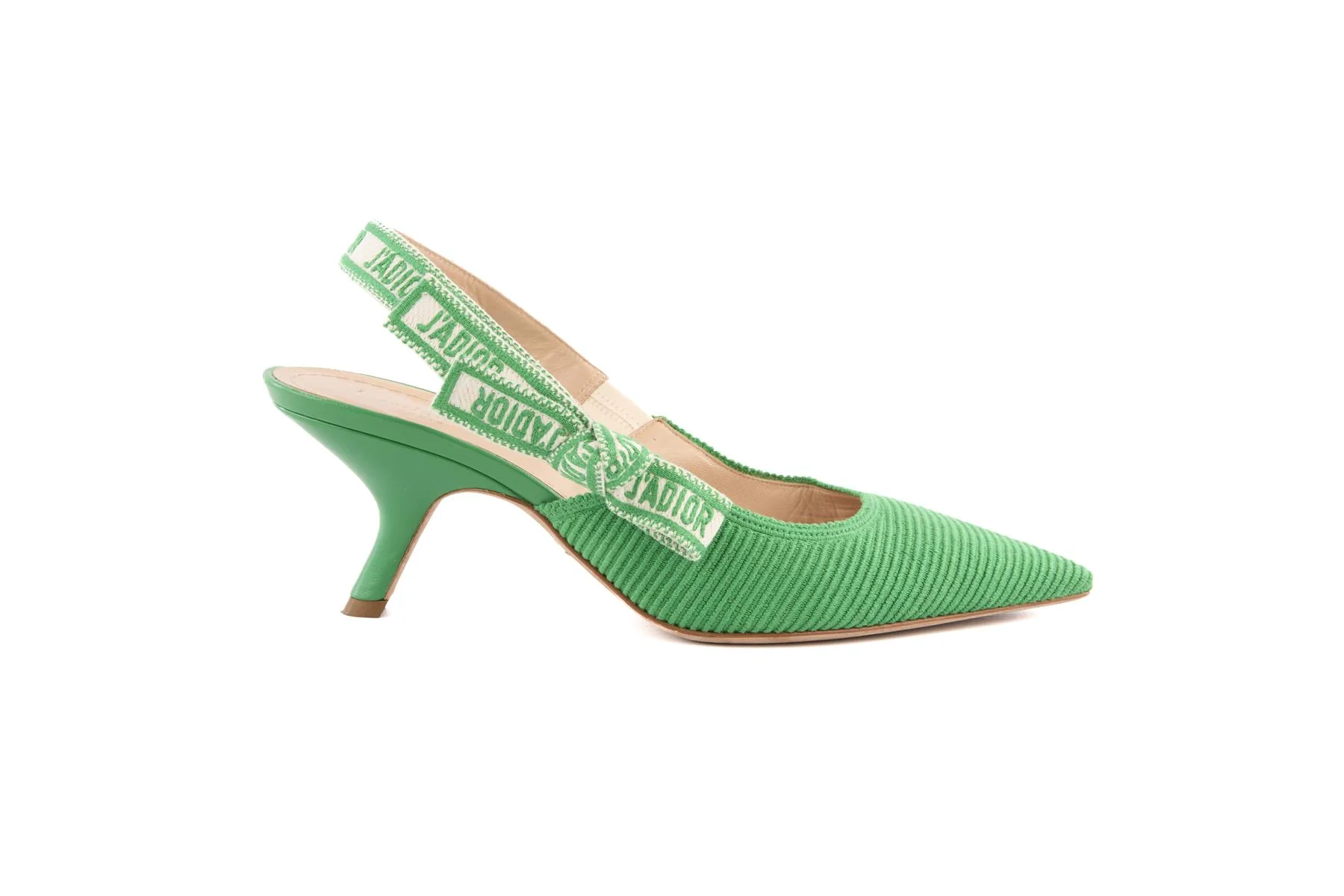 CHRISTIAN DIOR GREEN J'ADIOR CORDUROY SLINGBACK PUMPS EU 40 UK 7 US 10 - Image 2