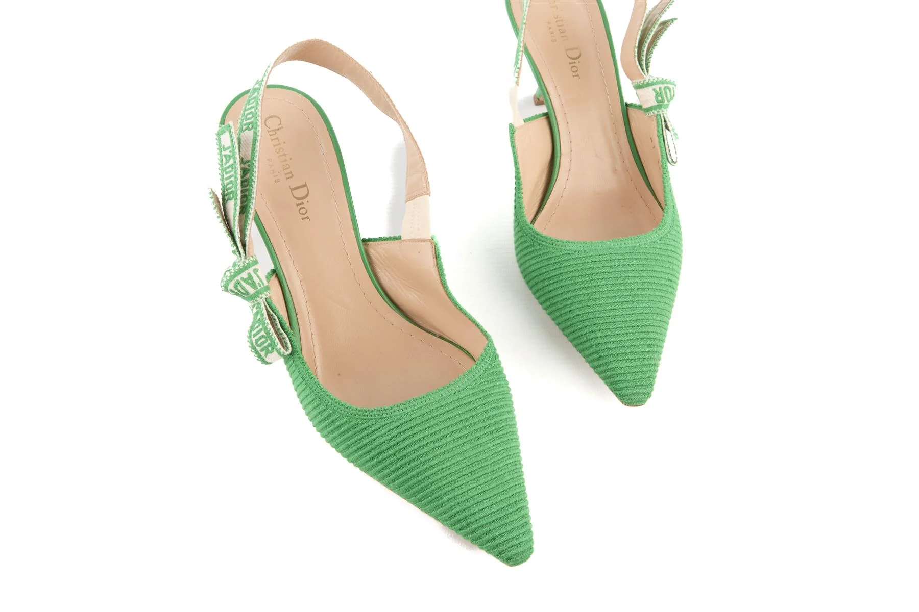 CHRISTIAN DIOR GREEN J'ADIOR CORDUROY SLINGBACK PUMPS EU 40 UK 7 US 10 - Image 4