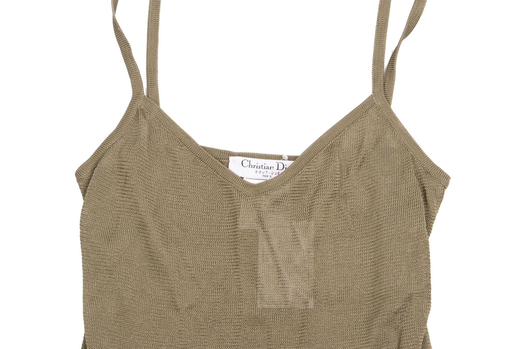 CHRISTIAN DIOR GREEN KNIT TOP FR 36 UK 8 - Image 3