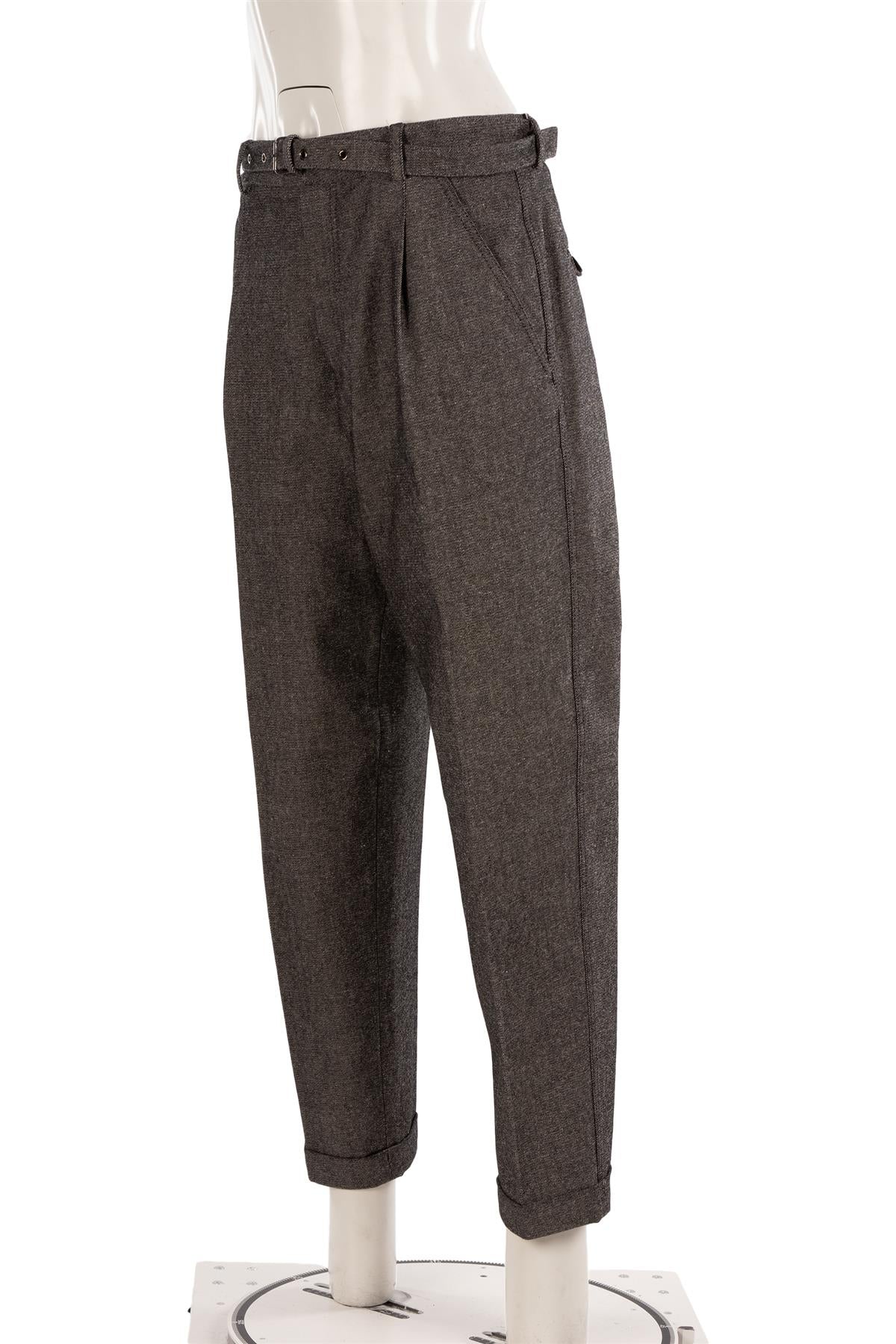 CHRISTIAN DIOR GREY COTTON STRAIGHT LEG PANTS FR 42 UK 14 - Image 3