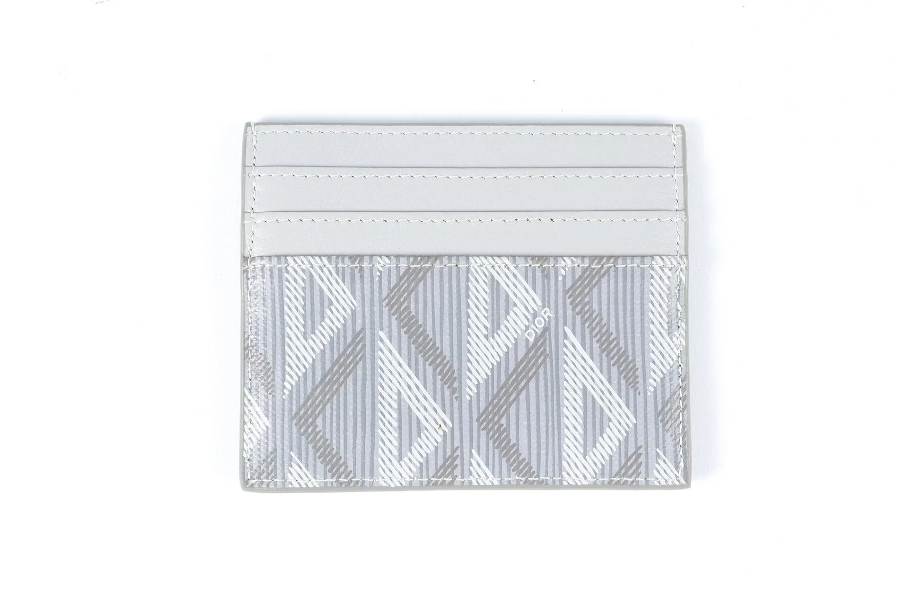 CHRISTIAN DIOR GREY LEATHER CARD HOLDER - Image 4