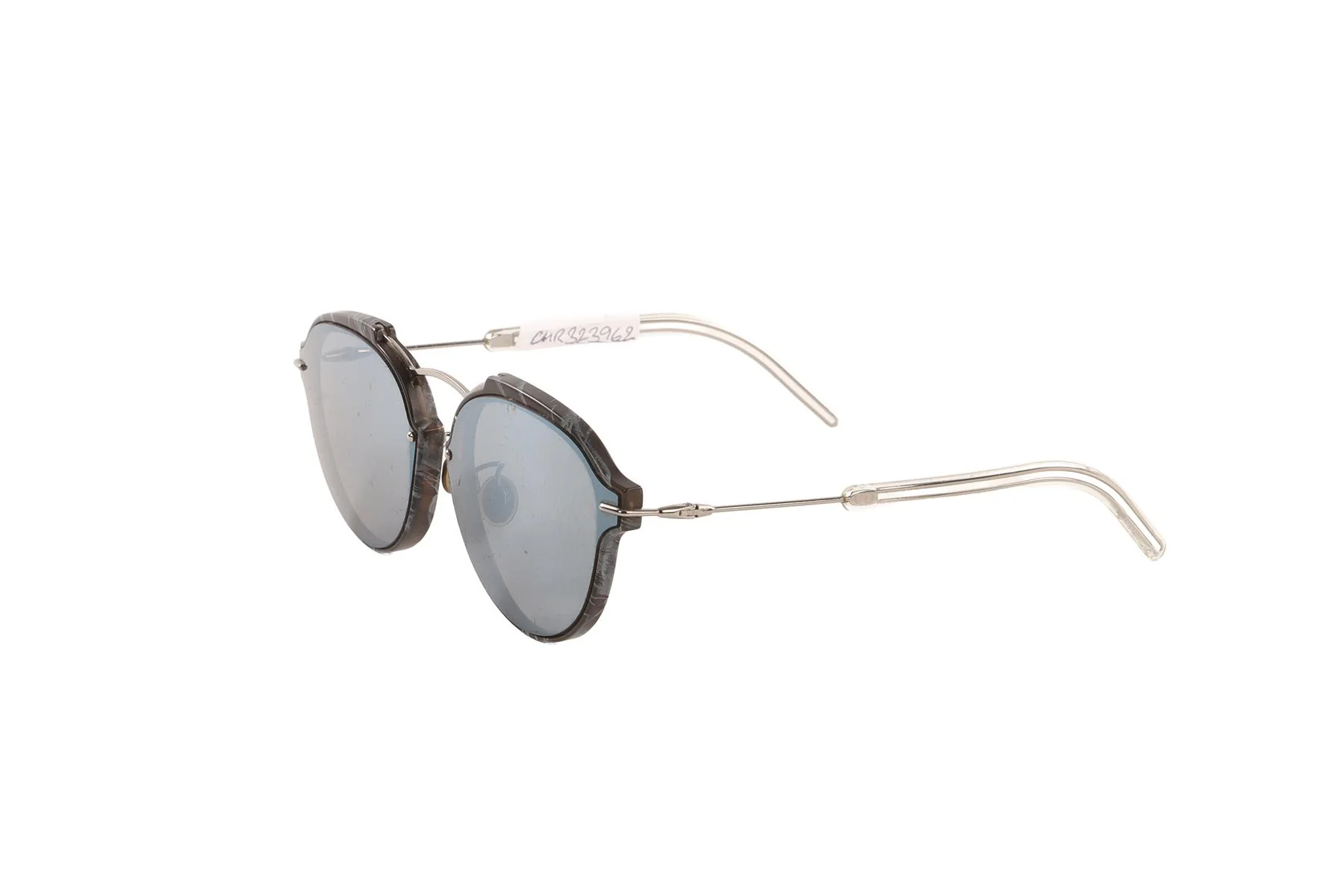 CHRISTIAN DIOR GREY ROUND FRAME ACETATE SUNGLASSES - Image 4