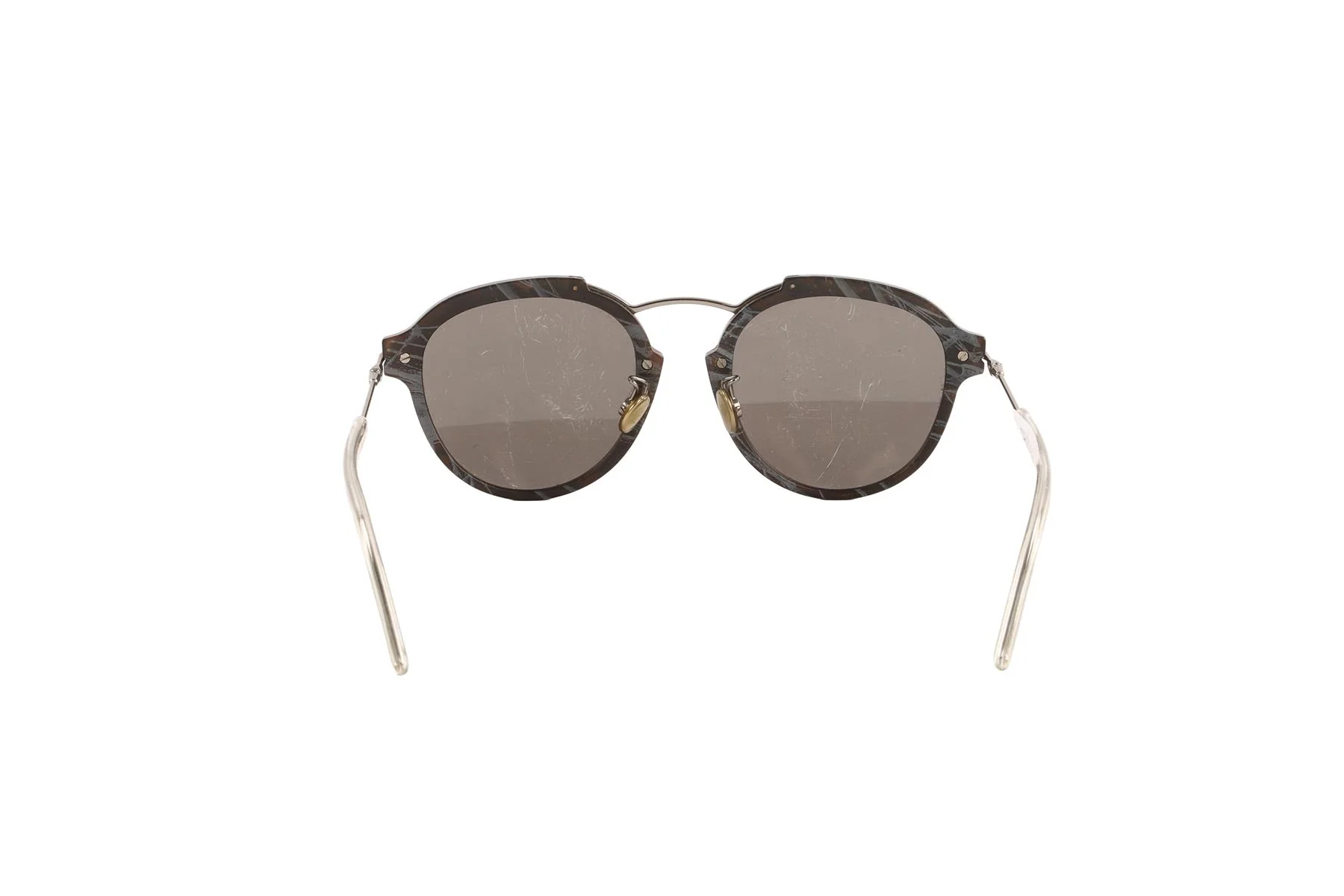 CHRISTIAN DIOR GREY ROUND FRAME ACETATE SUNGLASSES - Image 5