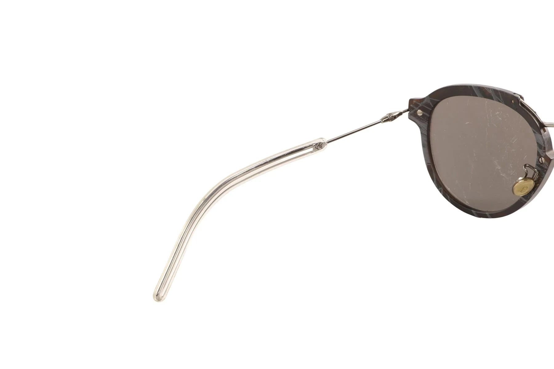 CHRISTIAN DIOR GREY ROUND FRAME ACETATE SUNGLASSES - Image 6
