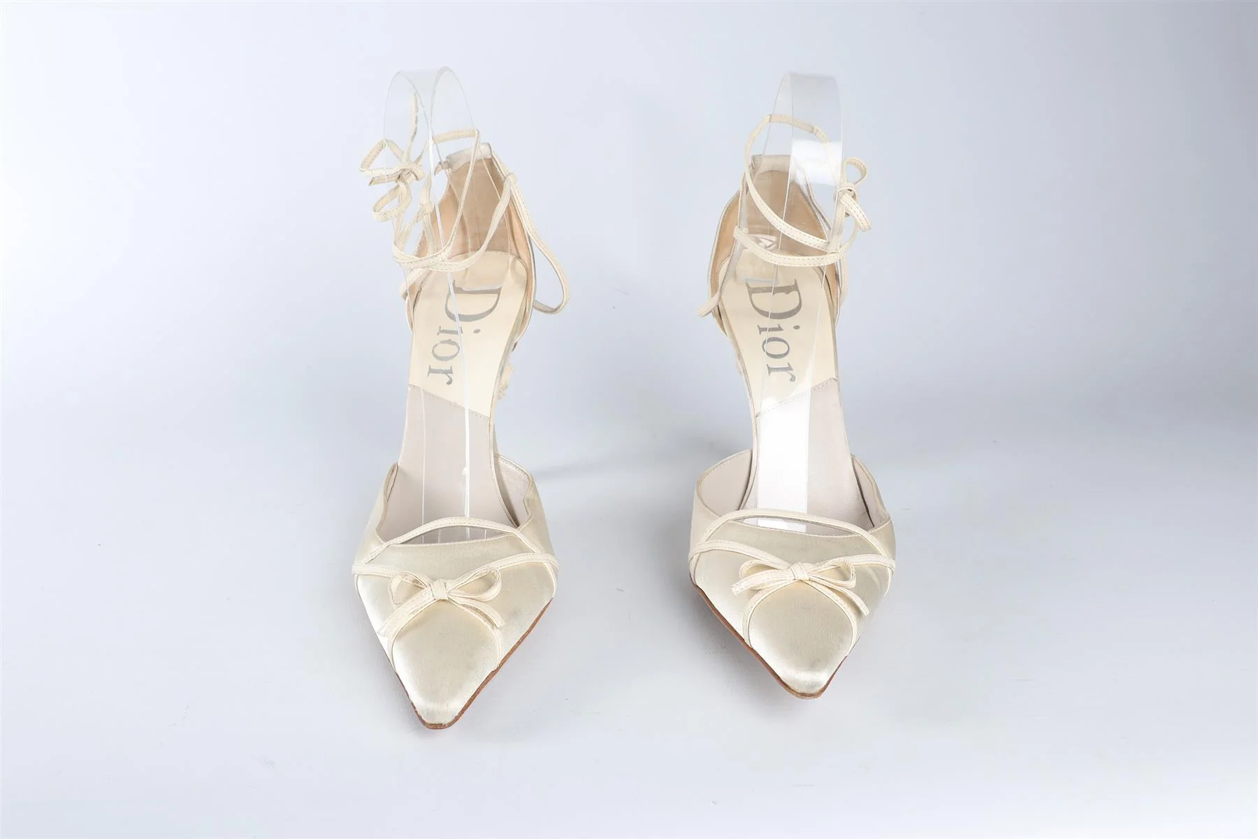 CHRISTIAN DIOR IVORY VINTAGE SATIN PUMPS EU 36.5 UK 3.5 US 6.5 - Image 3