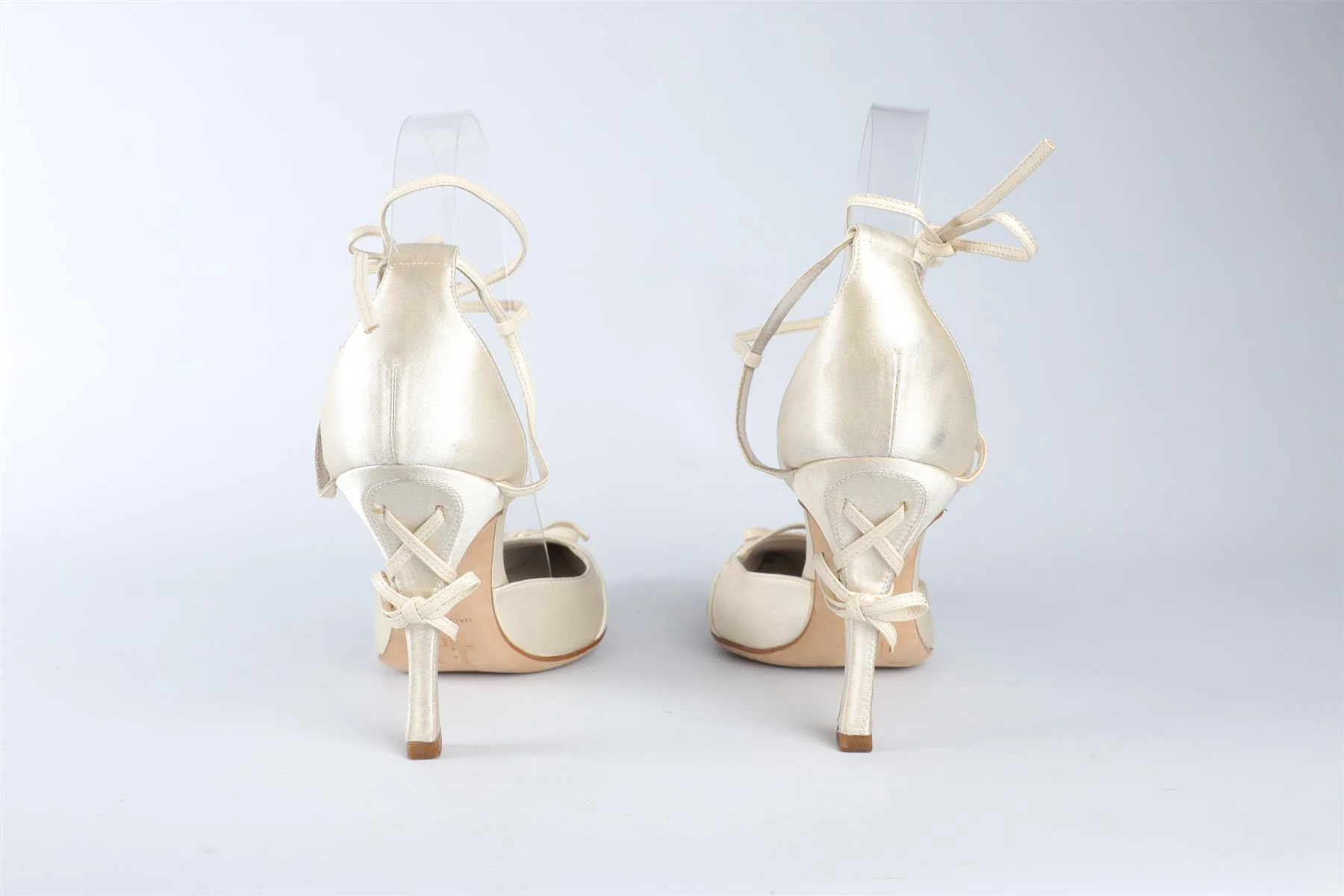 CHRISTIAN DIOR IVORY VINTAGE SATIN PUMPS EU 36.5 UK 3.5 US 6.5 - Image 5