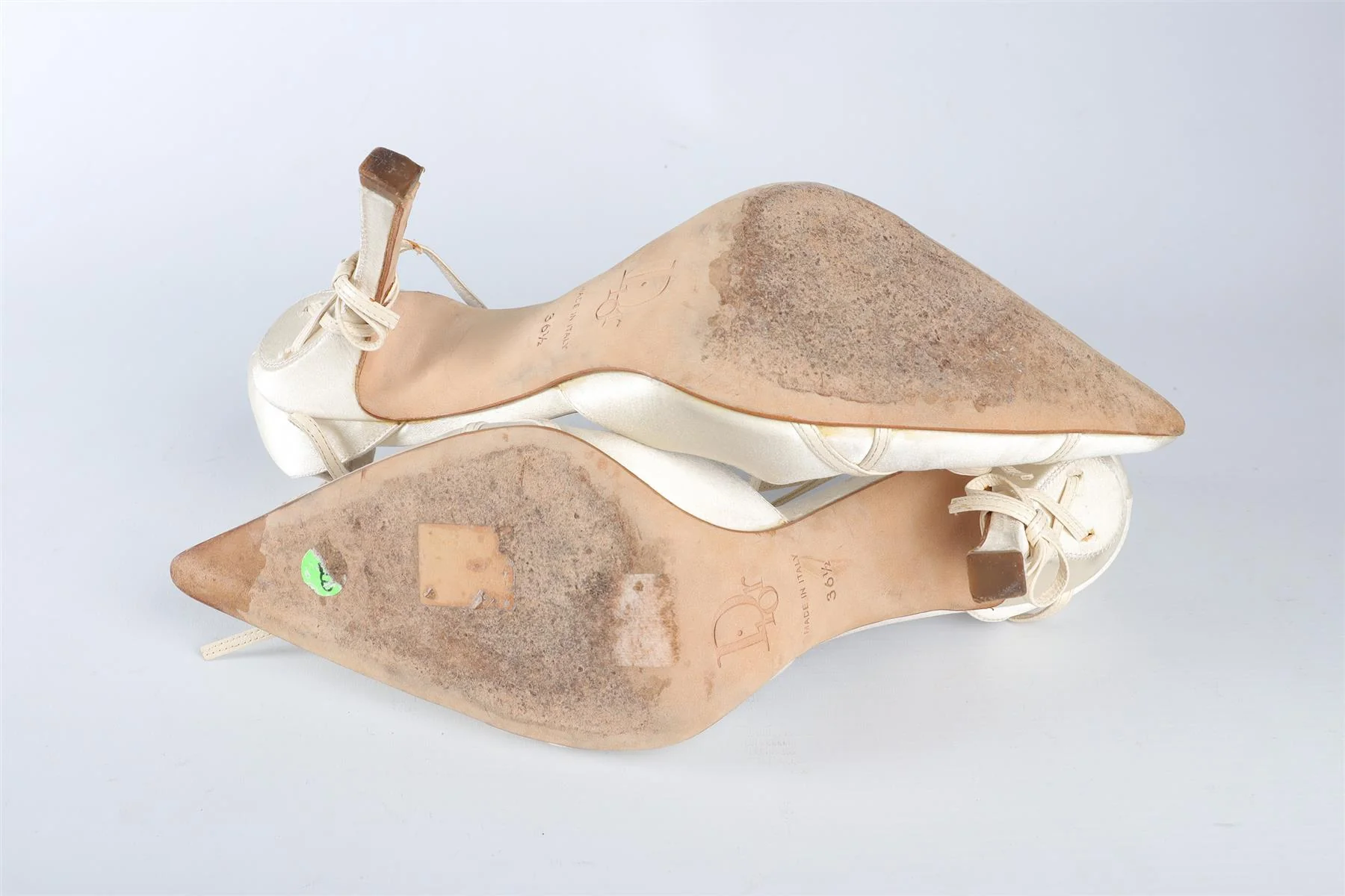 CHRISTIAN DIOR IVORY VINTAGE SATIN PUMPS EU 36.5 UK 3.5 US 6.5 - Image 6